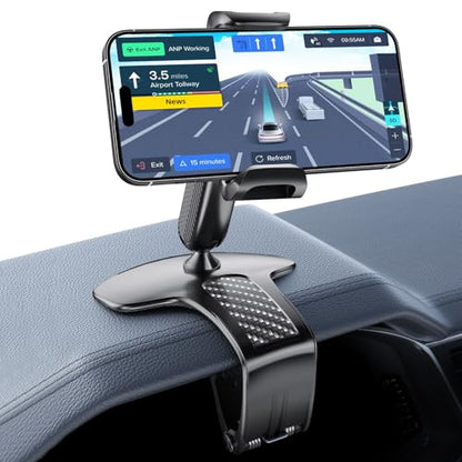 Universal 360 Dashboard Cell Phone Holder, Clip Car Phone Holder Mount