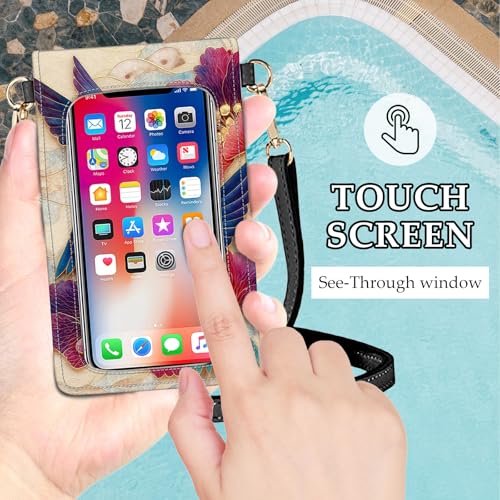 Small Crossbody Bags for Women Touchscreen Cell Phone Bag Cross Body Purses with adjustable Strap,Gifts For Teenage Girls - color: Hummingbirds