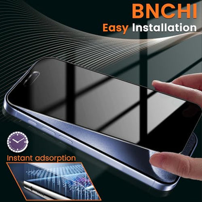 2 Pack 4 Way 360° Privacy Screen Protector for iPhone 15 Pro 6.1-Inches, Horizontal and Vertical All Around Anti-Spy 9H Tempered Glass Film, Scratch Resistant, Zero Bubbles, Face ID Sensitive - size: iPhone 15 Pro