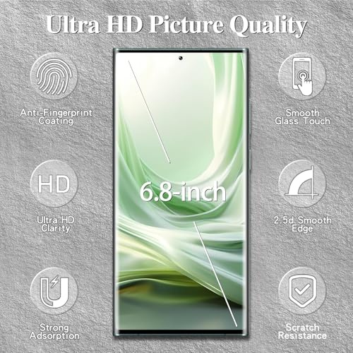 Screen Protector for Samsung Galaxy S22 Ultra 5G Tempered Glass Film | 3D Curved, Full Coverage, 9H Hardness, Anti Scratch, HD Clear, Case Friendly, 2 Pack