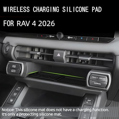 Silicone Center Console Pad Wireless Charging Mat Compatible with RAV4 2026
