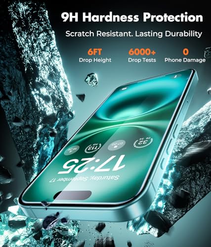UNBREAKcable 3-Pack Screen Protector for iPhone 16 Plus Tempered Glass | Shatterproof, Easy Install, 9H Hardness, 99.99% HD Clear, Bubble-Free, Anti-Fingerprint, Scratch Resistant, Case Friendly - size: iPhone 16 Plus