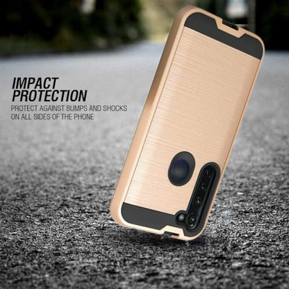 NEM Case Compatible with Motorola Moto G Stylus XT2043 (2020), Moto G Power XT2041 - Shockproof Brushed Case (Gold) - color: Gold