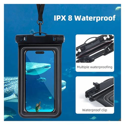 Swimming Dry Bag Beach Touch Screen Pool Boating Kayaking PVC Camping Floating Waterproof Cellphone Pouch(White) - color: White