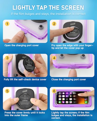 Waterproof Phone Case,IPX8 Waterproof Phone Pouch for Beach & Snorkeling Essentials,Phone Waterproof Case with Lanyard, Universal Case Up to 6.9" for iPhone,Samsung (Purple) - color: purple