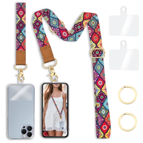 Yonlevres Phone Lanyard Crossbody Strap Wrist Neck Adjustable Women Boho - color: Bohemian