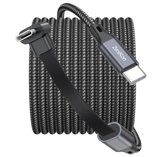 USB C to USB C Cable 10 FT Right Angle, 60W Type C Fast Charge - size: 10FT
