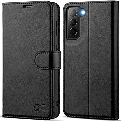 OCASE Compatible with Samsung Galaxy S21 Wallet Case, PU Leather Flip Folio Case with Card Holders RFID Blocking Kickstand Shockproof TPU Inner Shell Phone Cover 6.2 Inch-Black | Card Holders, Kickstand, Shockproof TPU Shell,Magnetic Closure, Protective F