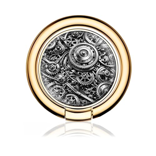 Cell Phone Ring Holder, Cute Metal Phone Grip Stand Finger Ring Kickstand, Flexible 360°Rotation Phone Tablet Case Accessories Compatible with Most Phones Silvery Gear Pattern - color: Silvery Gear Pattern