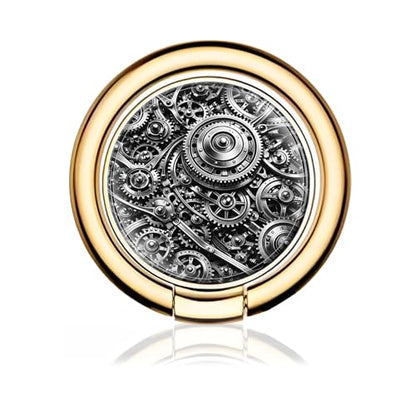 Cell Phone Ring Holder, Cute Metal Phone Grip Stand Finger Ring Kickstand, Flexible 360°Rotation Phone Tablet Case Accessories Compatible with Most Phones Silvery Gear Pattern - color: Silvery Gear Pattern