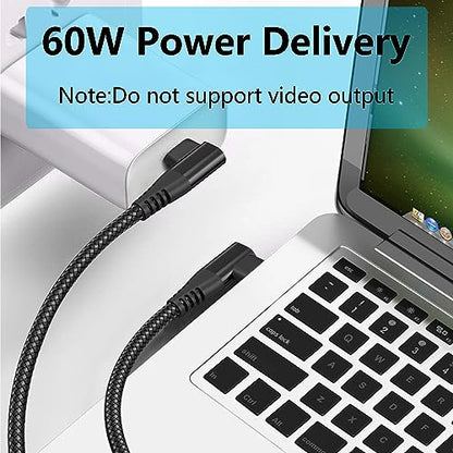 90 Degree USB C Power Data Cable 6FT, 60W PD Fast Charging & 480Mbps Data - style: Black - 2M/6FT