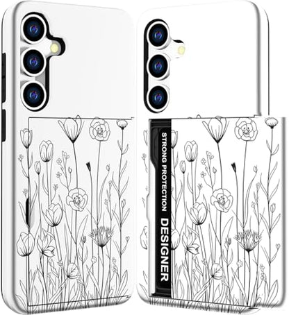 for Samsung Galaxy S24 / S25 Case - Black Nice Flower - color: Black Nice Flower