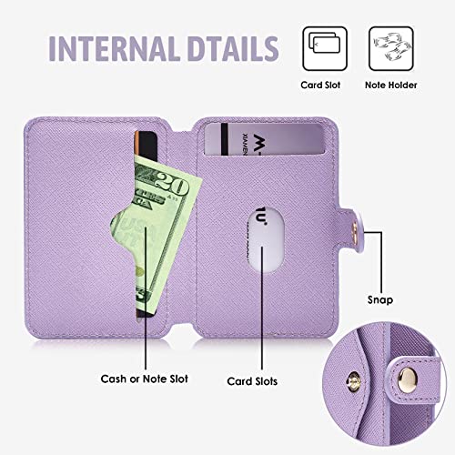 M-Plateau Slim Leather Phone Wallet Stick on With Adhesive Sticker - color: Lavender