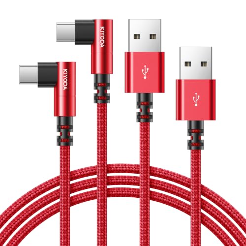 90 Degree USB C Cable 6FT, 2Pack USB A to USB C Cable, 3A Fast Charging - color: Red, size: 6FT, style: USB A to USB C