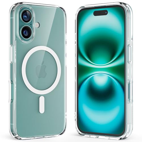 Crystal Fit Magnetic Clear Case for iPhone 16 Plus, Compatible with MagSafe, Anti Yellowing, Slim Protective Cover (for iPhone 16 Plus) - size: iPhone 16 Plus