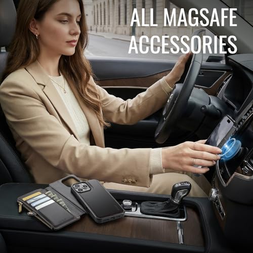 for iPhone 16 Pro Max - Phone Case Wallet Magnetic, Black - color: Black, size: iPhone 16 Pro Max