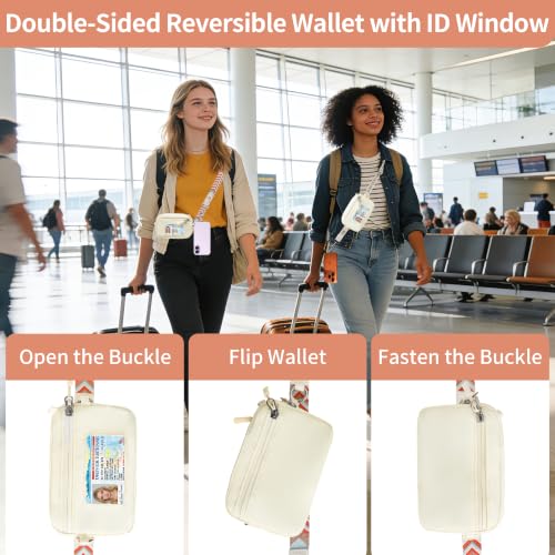 Clip and Go Strap for Phone with Wallet Crossbody Lanyard (Orange White) - color: Orange White