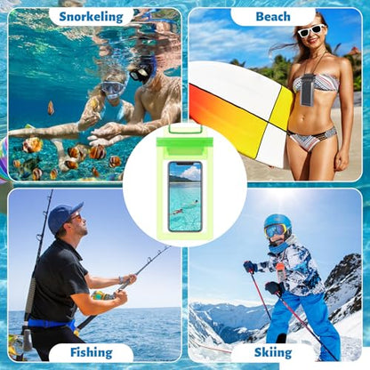 Shinylin 200 Pcs Universal Waterproof Phone Pouch Bulk Waterproof Cellphone Case Underwater Snorkeling Dry Bag Case Lanyard Clear Phone Protector for Beach Swimming Floating, 6.69 x 3.15 Inch