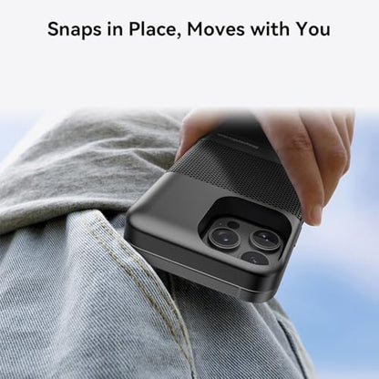 MagTune Max Magnetic Bluetooth Speaker for iPhone 16 Pro Max, Multifunctional Portable Snap-On Wireless w/ Kickstand, Magnet Pocket Audio, Fits Any Magnetic Surface, iPhone/Android/Windows(Black)