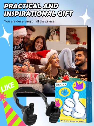 Stocking Stuffers for Teens Boys Men Kids Gifts Thumbs Up Lazy Phone Holder - color: Black