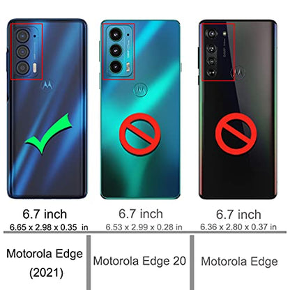 Osophter Moto Edge 2021 Case, 5G UW, Flexible TPU, 2pcs Screen Protector, Shock-Absorption, Navy Blue - color: Moto Edge 2021 Case-Navy Blue