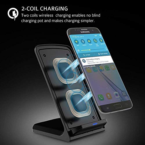 Fast Wireless Charger Stand for Samsung Galaxy S25 S24 S23 S22 Ultra/S21/Note 20/S20/S10+/S10e/S9/ S8+/S7 Edge Note 9/8 Qi Charging Dock for iPhone 17 16 15 14 13 12 11 Pro Max Mini Xs Xr 8 Plus SE