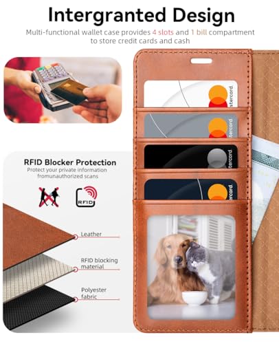 OCASE Compatible with Galaxy S25 Ultra Wallet Case, PU Leather Flip Folio Case with Card Holders RFID Blocking Kickstand [Shockproof TPU Inner Shell] Protective Phone Cover 2025, Brown - color: Brown, size: Samsung Galaxy S25 Ultra