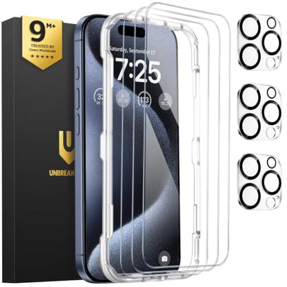 UNBREAKcable iPhone 15 Pro Screen Protector & Camera Lens Protector - size: iPhone 15 Pro