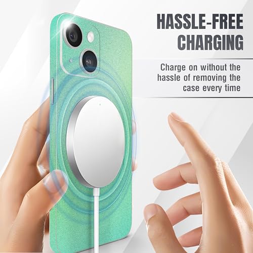 2Pcs Skin Wrap Compatible for iPhone 14 – Slim Decal Vinyl Protective Film for Sides & Back – Sleek Fit, Premium Look – Compatible with All iPhone 14 Cases - Glossy Warm Mint - color: Glossy Warm Mint