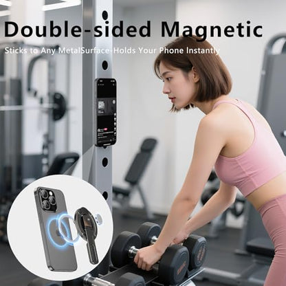 JINRAIKO Phone Grip for Magsafe Phone Stand 360°Roration Gym Holder Phone Kickstand Silicone Finger Ring Innovative Pressure-Relief Damping Hinge Design with Magnet Ring Compatible All Phones, White - color: White