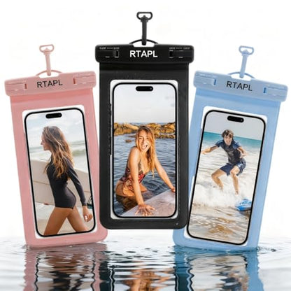 2-in-1 Floating Waterproof Phone Pouch & Detachable Armband, IPX8 Certified Dry Bag with Lanyard, Universal Protector for iPhone 17-11 Pro Max Plus Air & Galaxy S25/S24.Black - color: Black
