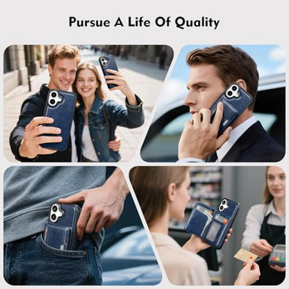 Antsturdy Compatible with MagSafe iPhone 17 Wallet Case,Blue | 2 in 1 Detachable Magnetic,Credit Card Holder Slots,RFID Blocking,PU Leather,Kickstand,Flip Folio Phone Cover for Men & Women - color: Blue, size: iPhone 17 - 6.3"