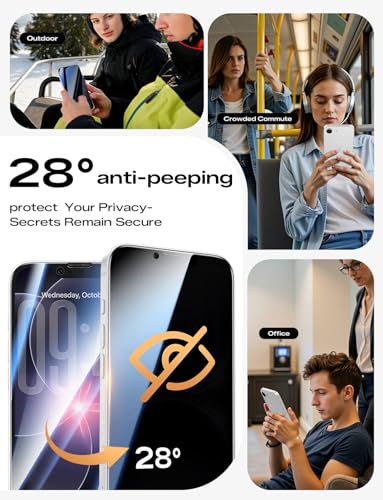 MAGIC JOHN 3rd Gen for iPhone 17e/16e/14/13/13pro Privacy Screen Protector - color: Privacy