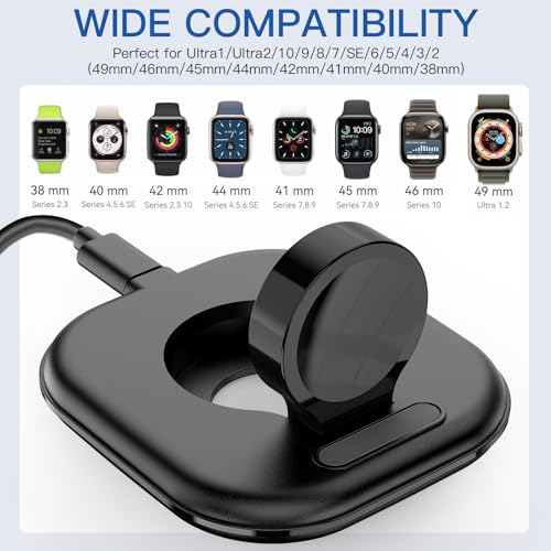 for Apple Watch Charger Stand, Magnetic Fast Charging Dock Portable Design - color: Black