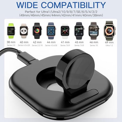 for Apple Watch Charger Stand, Magnetic Fast Charging Dock Portable Design - color: Black