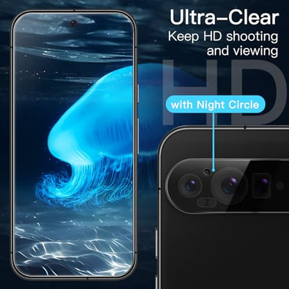 JETech Screen Protector for Google Pixel 9 Pro, 2+2 Pack - size: Pixel 9 Pro
