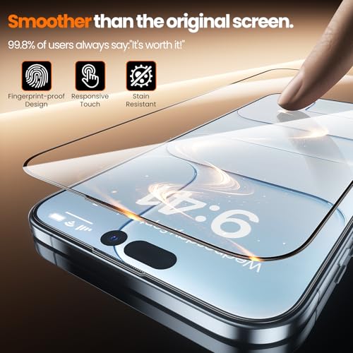 Yriklso 2-Pack for iPhone Air Screen Protector,Military Grade Shatterproof,Bubble-Dust Free Box,9H+ HD Tempered Glass,Scratch & Smudge Resistant for iPhone Air 6.5 inch - size: iPhone Air（6.5"）
