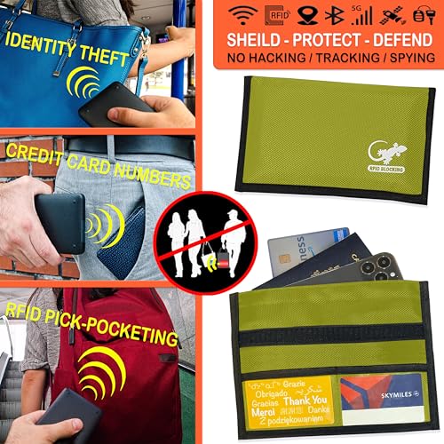Faraday Bag Anti-Tracking GPS RFID Car Key Signal Blocker Wallet Shielding Pouch Protective Case for Cell Phone Car Key FOB, Data Privacy, Electronic Device Security (YELLOW - NYLON) - color: YELLOW - NYLON