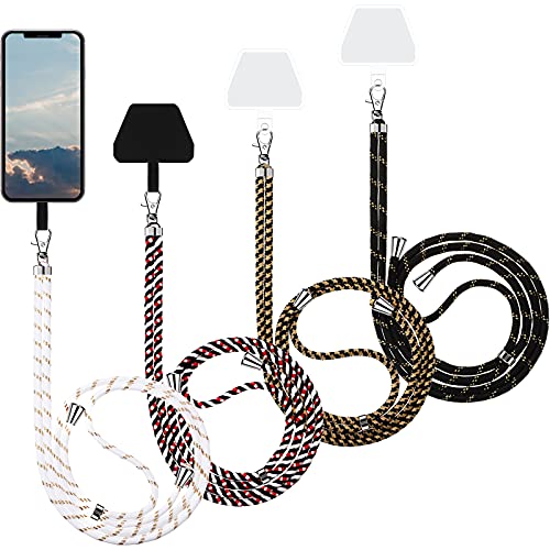 Weewooday 4 Pcs Phone Lanyard Crossbody Phone Strap, Dark Color Series - color: Dark Color Series