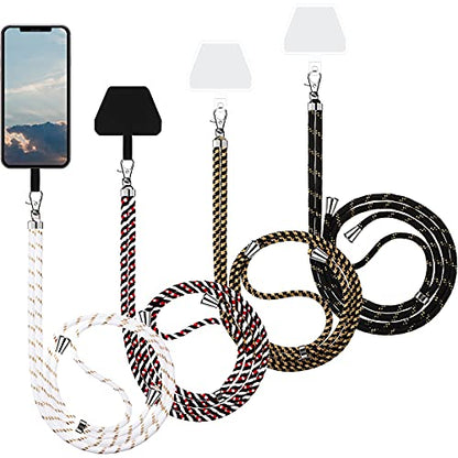 Weewooday 4 Pcs Phone Lanyard Crossbody Phone Strap, Dark Color Series - color: Dark Color Series