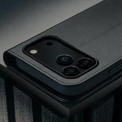 TORRO Leather Case Compatible with iPhone 17 Pro Max 6.9" 2025 - Premium Leather Wallet Flip Case with Kickstand and Card Slots (Compatible with Official MagSafe Chargers) - Black - color: Black, size: iPhone 17 Pro Max