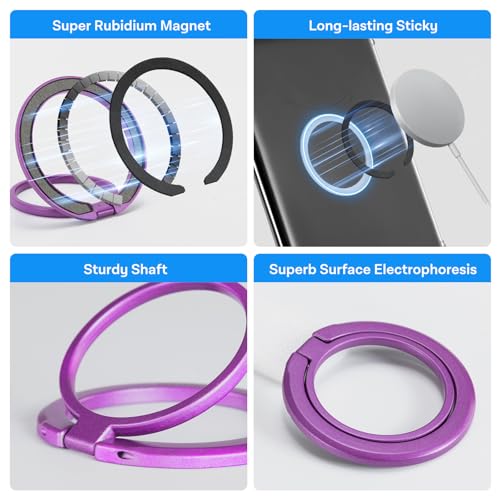 CoBak Magnetic Metal Ring Holder for Phone/Kindle/Tablet - color: Purple Ring