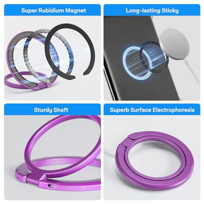 CoBak Magnetic Metal Ring Holder for Phone/Kindle/Tablet - color: Purple Ring