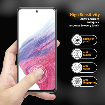 3 Pack for Samsung Galaxy A53 5G /A52 /A51 /A51 5G UW Tempered Glass Screen Protector, Scratch-Proof, Bubble-Free,HD Transparent, 9H Hardness,Bubble Free,Case Friendly - size: Galaxy A53 5G /A52 / A51