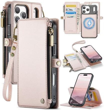 for iPhone 17 Pro - Phone Case Wallet Magnetic, Champagne Gold - color: Champagne Gold, size: iPhone 17 Pro