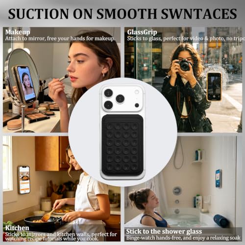 Aiivioll 4-in-1 Magnetic Grip Card Holder Stand for MagSafe Black - color: Black