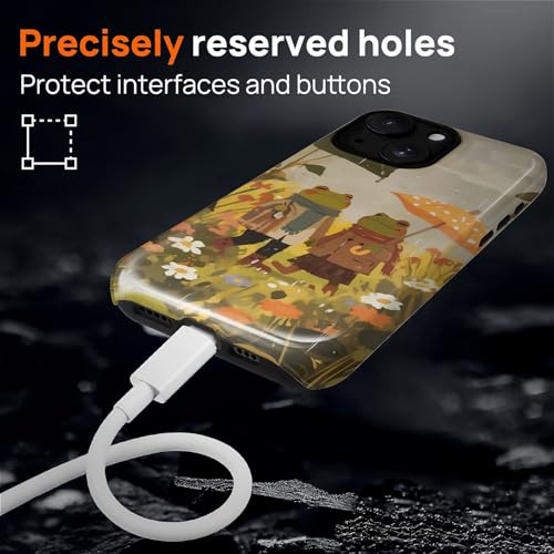 Magnetic for iPhone 14 Plus Case,[Compatible with Magsafe] Dual Layer Protective Heavy Duty Shockproof Rugged Drop Protection Bumper Hybrid Case - Rain Frog and Toad - color: Rain Frog and Toad, size: iPhone 14 Plus