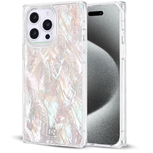 COCOMII Rectangle for iPhone 15 Case, Natural Real Mother of Pearl | Compatible with MagSafe Wireless Charging, Shockproof 10ft Drop Protection, Camera & Screen Protection, Premium Glossy Finish - color: Natural Real Mother of Pearl, size: iPhone 15 (6.1"