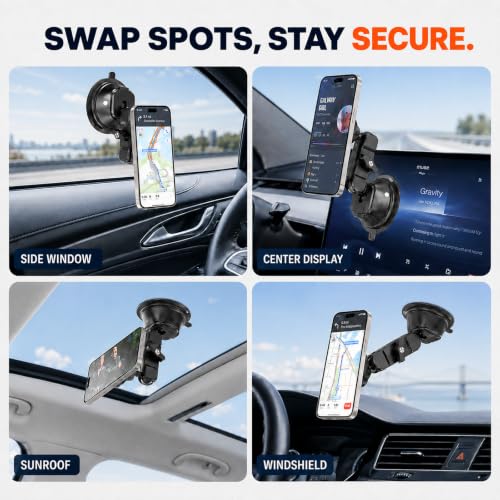 APPS2Car Heavy-Duty Vacuum Suction Phone Mount for Car Windshield Dashboard