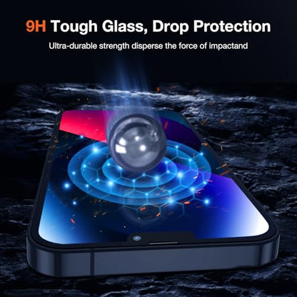 KUZOOM 2Pack Privacy 9H+ Tempered Glass Screen Protector for iPhone 13 - color: Black 13